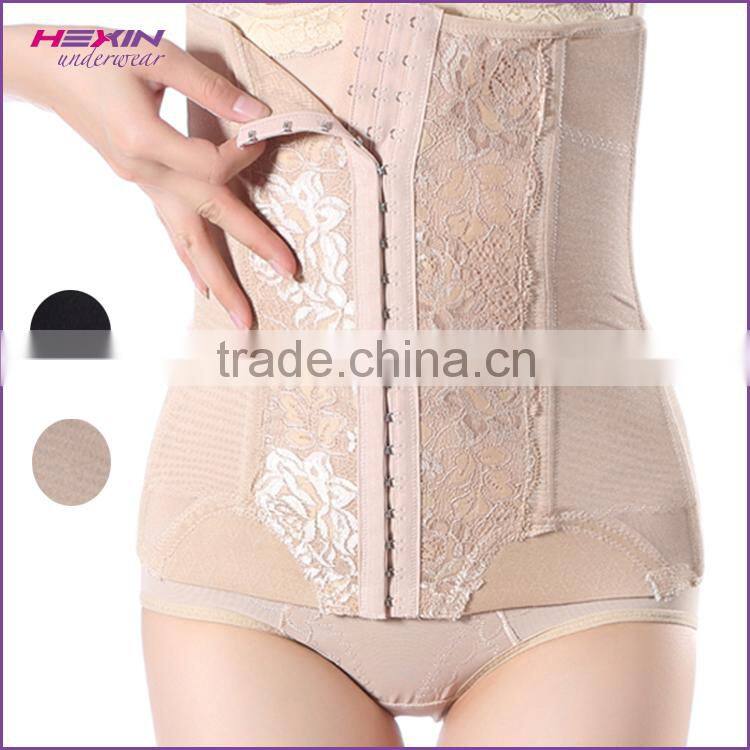 Unique Design Women Nude Hook Eyes Lace Floral Corset