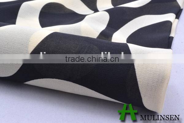 Shaoxing Mulinsen silk feel GGT fabric for cloth, pebble georgette print fabric