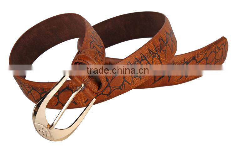 2015 hot sell customs PU genuine leather belt for man
