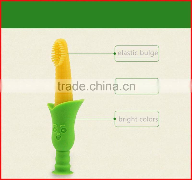 Baby's teething toothbrush with suction stand