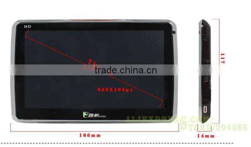7 inch gps navigation for car Windows CE 6.0 128M RAM 4GB ROM with FM,Bluetooth AV-IN function