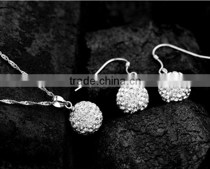 KSTONE White Crystal Fancy Earring Crystal Ball Drop Earrings