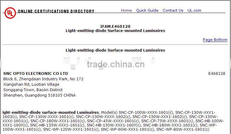 Gas station led canopy lights 150w UL cUL DLC list aluminum body led canopy light with 5 years warranty