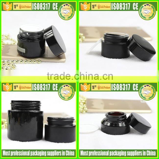 high quality cosmetic amber cream glass jar and essential oil glass bottle
