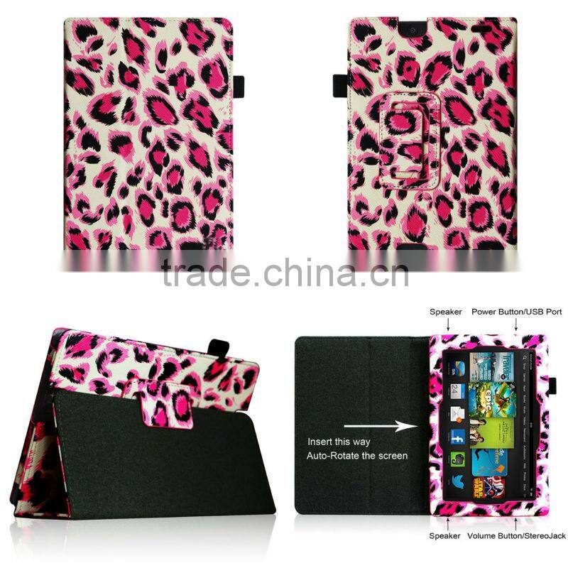 Giraffe Brown Leather Case For Amazon Kindle Fire HD 7.0 2013 Edition