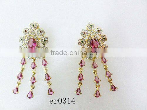 Wholesale preciosa rhinestone earring 24k gold plated beautiful earrings