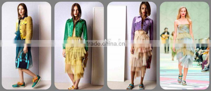 MOQ 2 meters perpetual pleated chiffon fabric for fashion dress