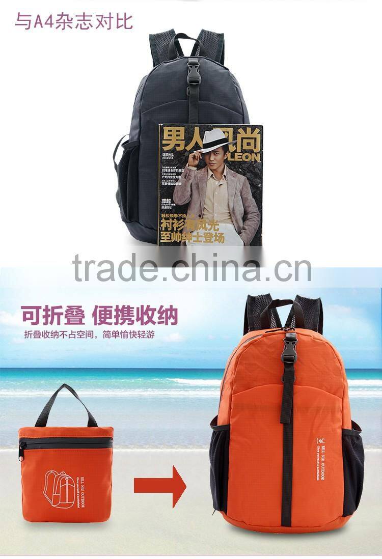 2016 gift outdoor foldable backpack bag customized logo