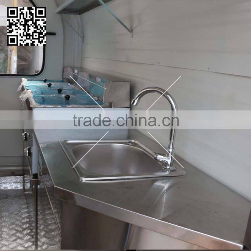 Stainless Steel Street Vending Cart/mobile food cart tricycle/mobile kitchen van