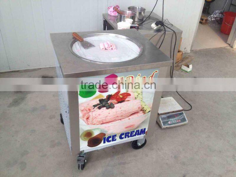 factory supply flat big pan fried ice cream machine with low price promotion before summer