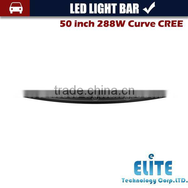 Super New 50" 288W Radius Led Light Bar Curved Light offroad curved led bar lights