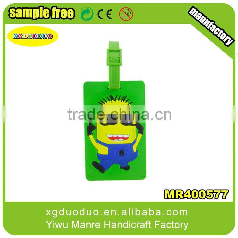 Promotion gift customize rubber embossed logo luggage tags PVC