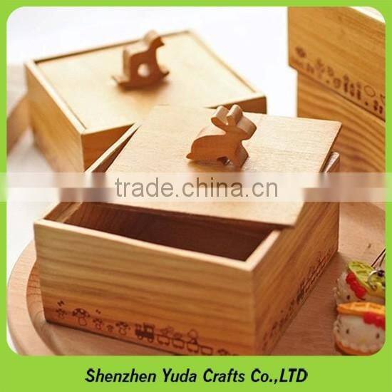 Mini solid wood rectangular storage case desktop make mdf box for sale