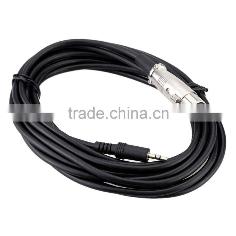 9.8ft / 3m XLR Female to 3.5mm Stereo Male Cable Wire for Phone Pad Smartphone Mixer Mixing Console Microphone Loudspeaker Com