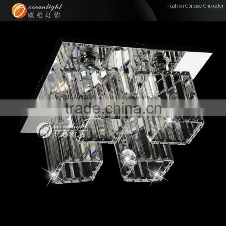 clear crystal ceiling round and square lamp chrome finshed chandelier ceiling lamp for bedroom OM88173