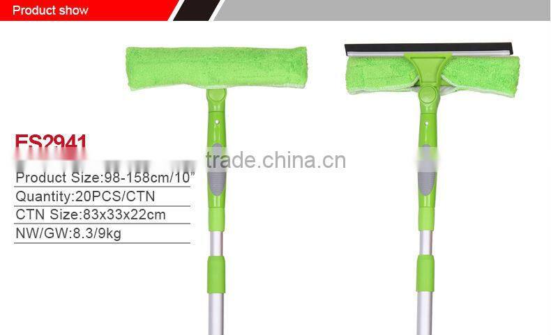 Alibaba China aluminum telescopic handle window wiper microfiber cleaning window squeegee