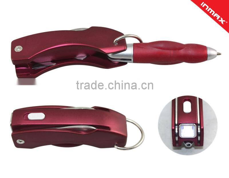 3 in 1 multi founction pen/ nail cutter bottle opener ball pen