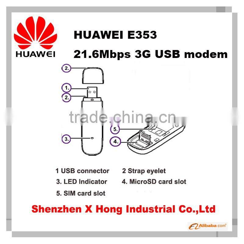 Brand New Original Unlock HSPA+ 21.6Mbps HUAWEI E353 USB 3G Dongle Support 850/1900/2100MHz