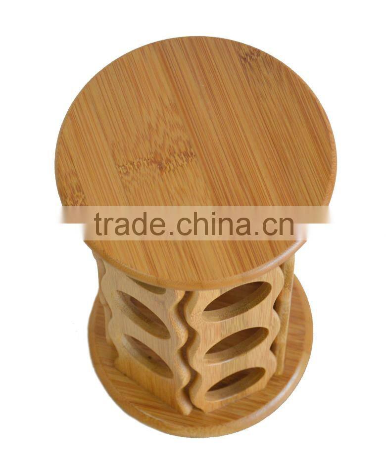 DT014/Bamboo Wooden Salt Pepper Surgar Spice Glass Bottle Jar Shaker Holder Rack