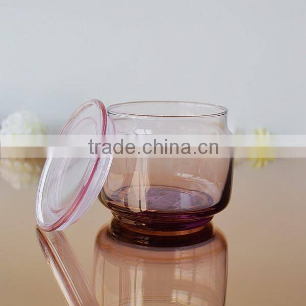 20oz Colored storage glass jar with lid wholesale
