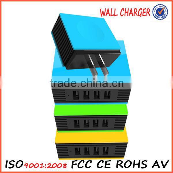 34W 6.8A 4-Port USB Wall Charger with Folding Plug Portable Travel Charger For iPhone 6