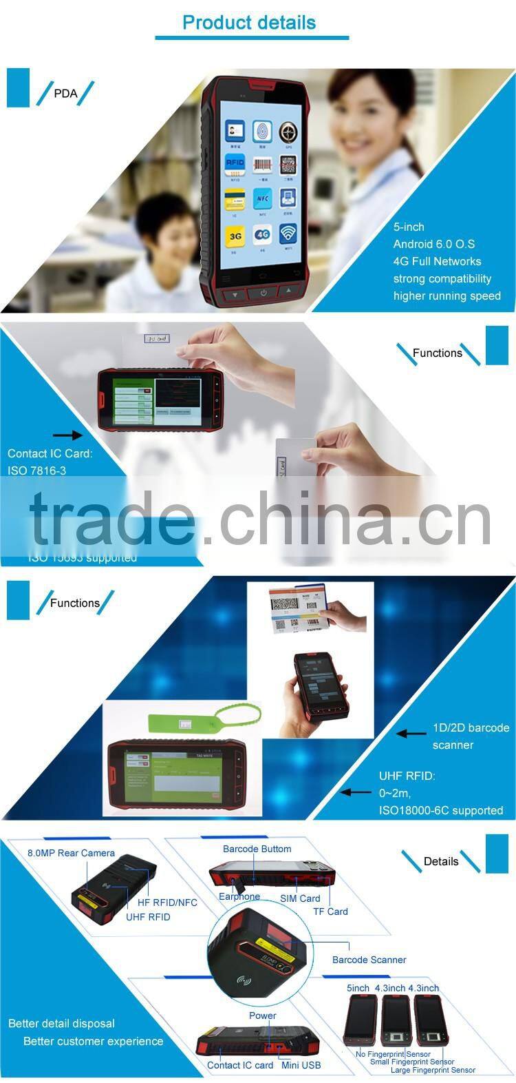 IP65 waterproof wireless rfid reader rugged cdma phone with 3g and wifi