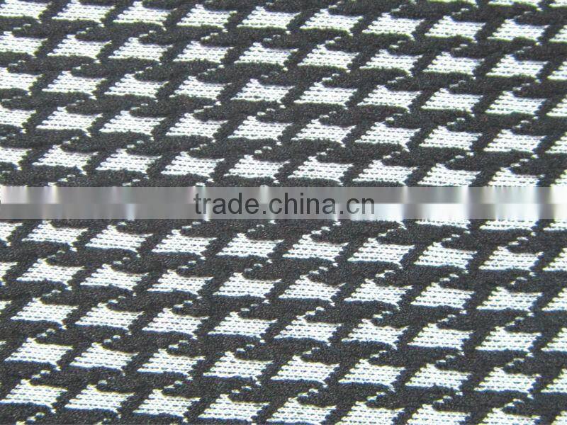 Polyester viscose (tr) spandex jacquard with houndstooth pattern two tone fabric for dresses imported direct from china