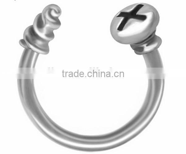 Screw Circular Cartilage Earring Circular Barbell-Septum-Lip Hoop- In and Out Tragus Earring