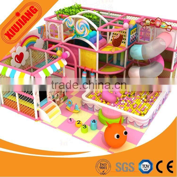 Colorful indoor plastic slide with babay swing set