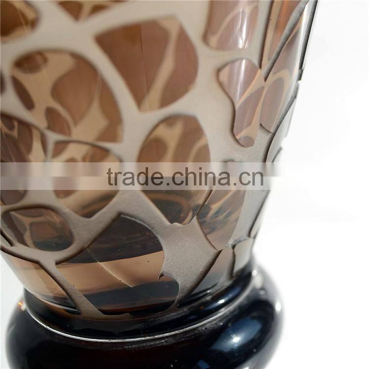 Different Design Handmade Art Wedding Decoration Flower Arrangement ,Tall Frosting Glass Vase