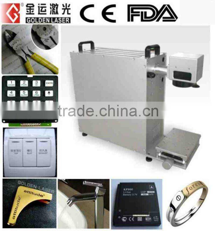 Portable laser marking on metal plating coating material