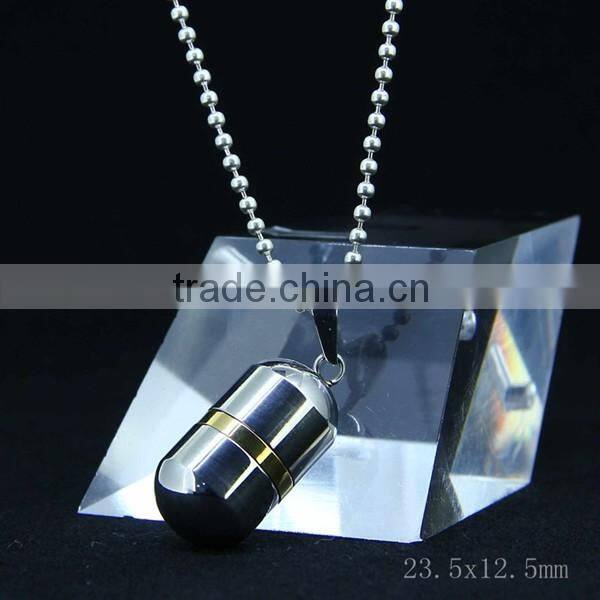 stainless steel bullet pendants for man high quality