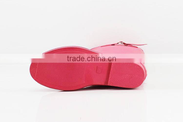 2016 Top quality 100% Natural Rubber Solid Color rain boots women