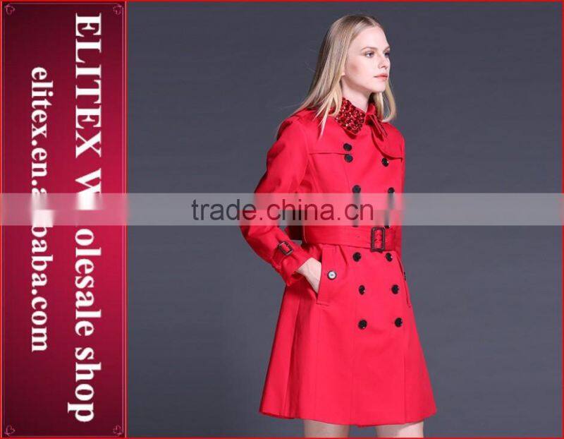 2015 HOT Newest Yellow Plaid Wool woman sexy winter overcoat with belt
