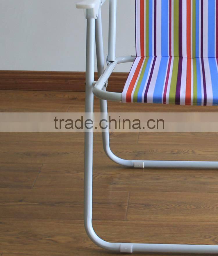 HOT SELL METAL COLOR STRIPE OUTDOOR FOLDING CHAIR