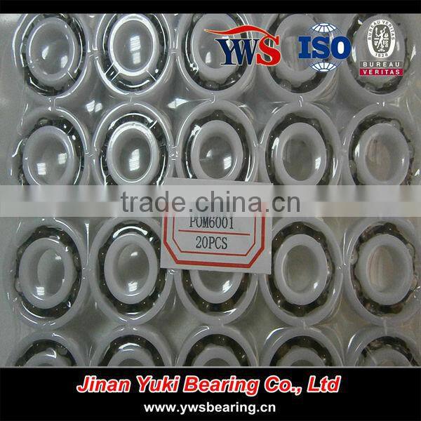 pom6001 glass ball plastic bearing cage deep groove ball bearing