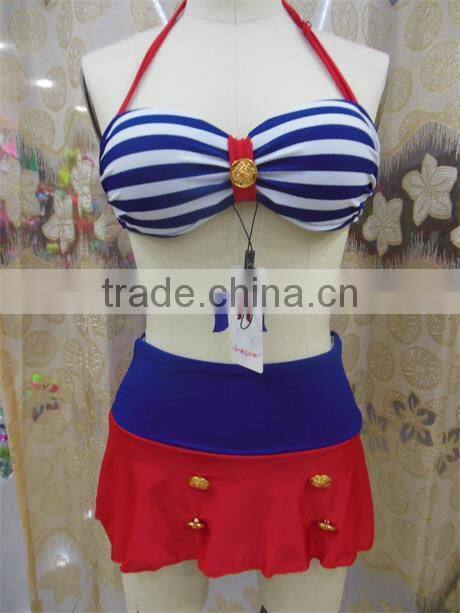 2015 new arrival retro high waisted bikini