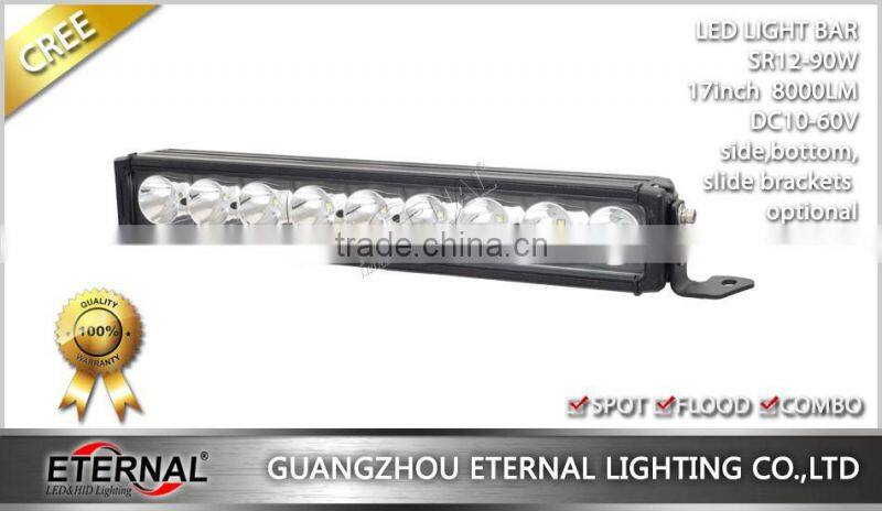 90W light bar 17" Wrangler offroad 4x4 vehicles hood light bumper bullbar high power light bar spot flood combo