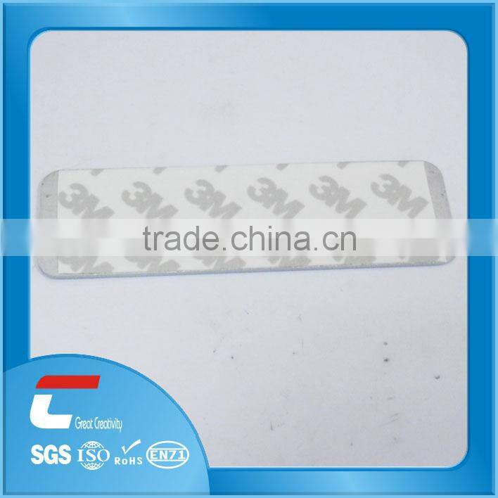 sand blasting aluminum card with adhesive sticker/ custom aluminum card