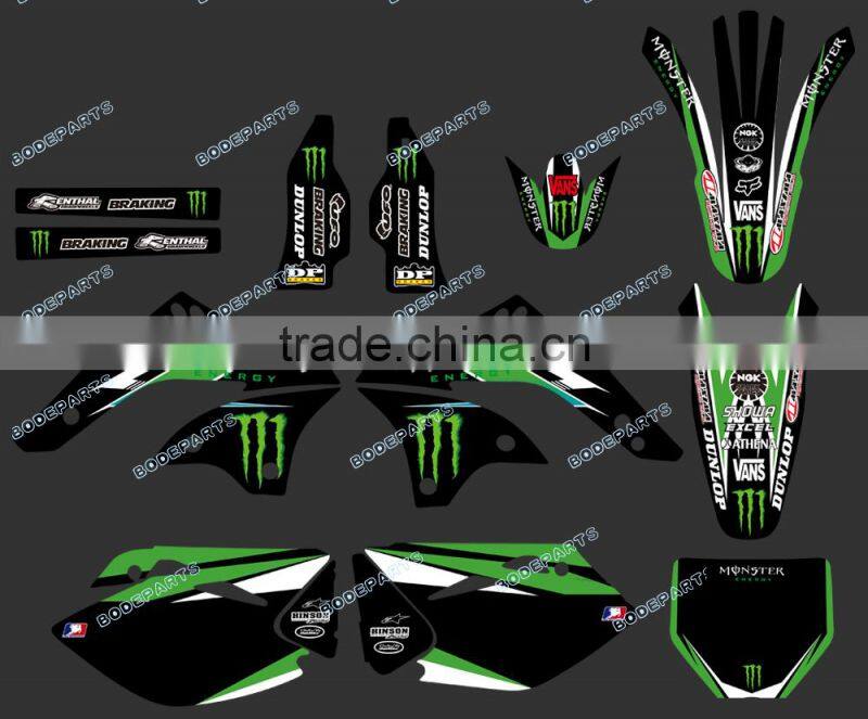 New Style (black power 0235) TEAM GRAPHICS & BACKGROUNDS DECALS STICKERS Kits for KAWASAKI KX450F KXF450 2006 2007 2008