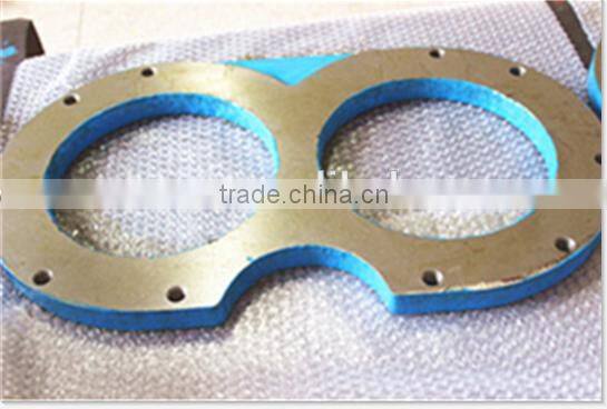 Hot sale Zoomlion concrete pump hardfaced wear plate and cutting ring