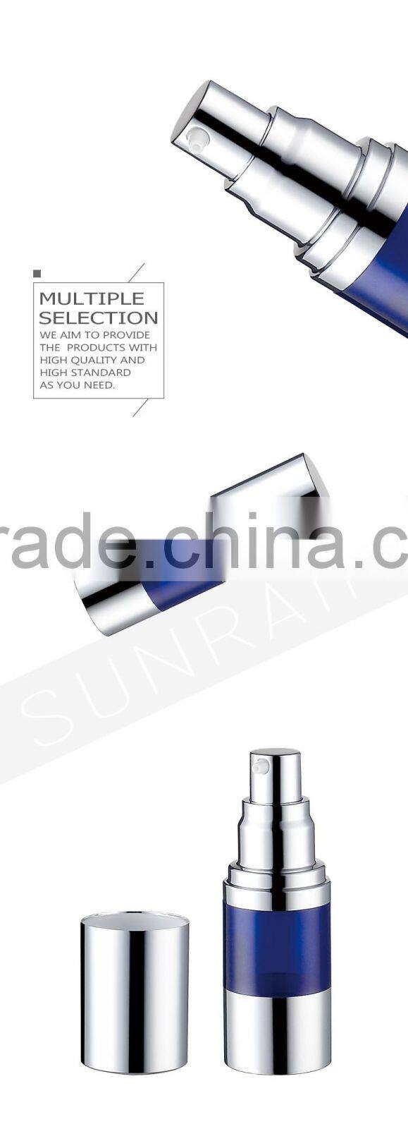Latest design high quality Sunrain AS transparent airless commercial plastic bottle