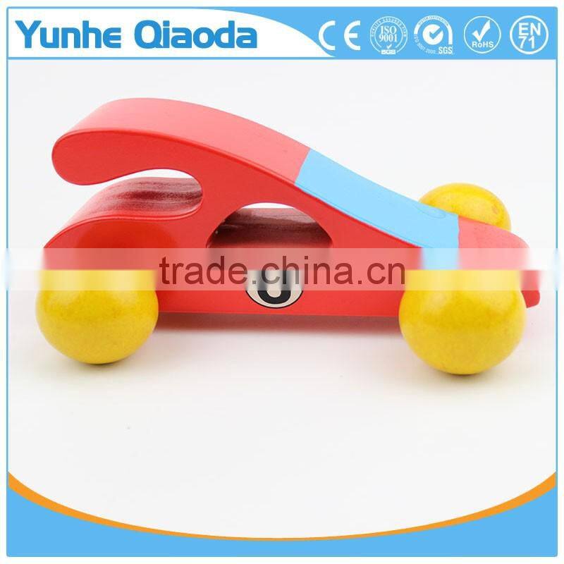 Red color classic race car toy for kids,Education city games wooden car model toy
