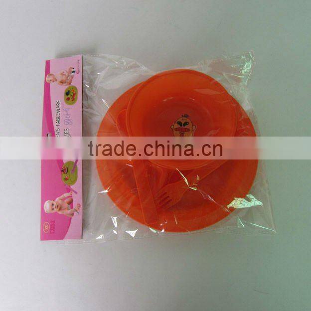 4 pcs orange dinnerware plastic picnic set