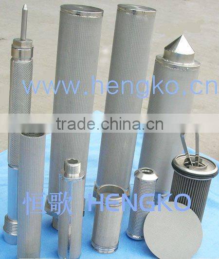 Sintered stainless steel multilayer wire mesh welding gas filter cartridge