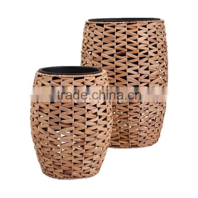 Novelty planters indoor decorative flower pot stand straw woven flower pot molds