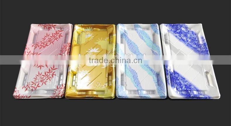 Eco-Friendly Feature Plastic Material Food Sushi Packaging Box,Plastic Sushi Container,Plastic Sushi Take Away Display Tray