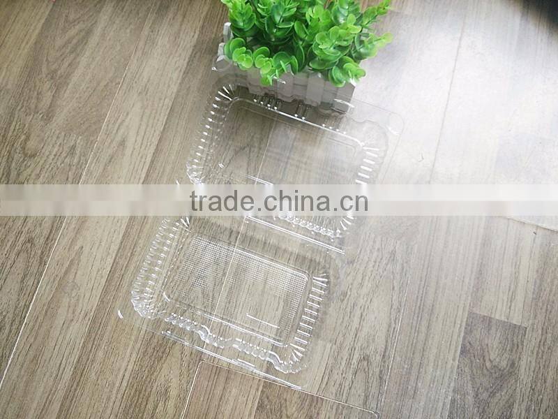 OPS hinged clamshell plastic cookie/cake/pastry/snack container