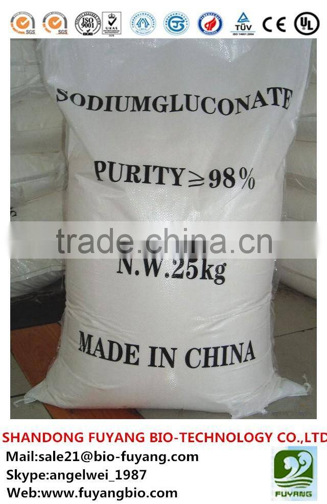 Sodium Gluconate 98% for petrochemical systerm industry