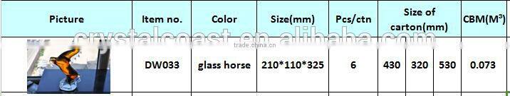 hand made craft miniature decorative lifesize glass horse decoration